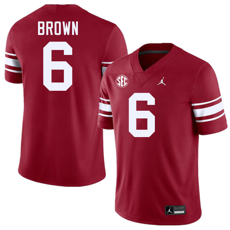 Oklahoma Sooners #6 Tre Brown College Football Jerseys,Uniforms-Throwback